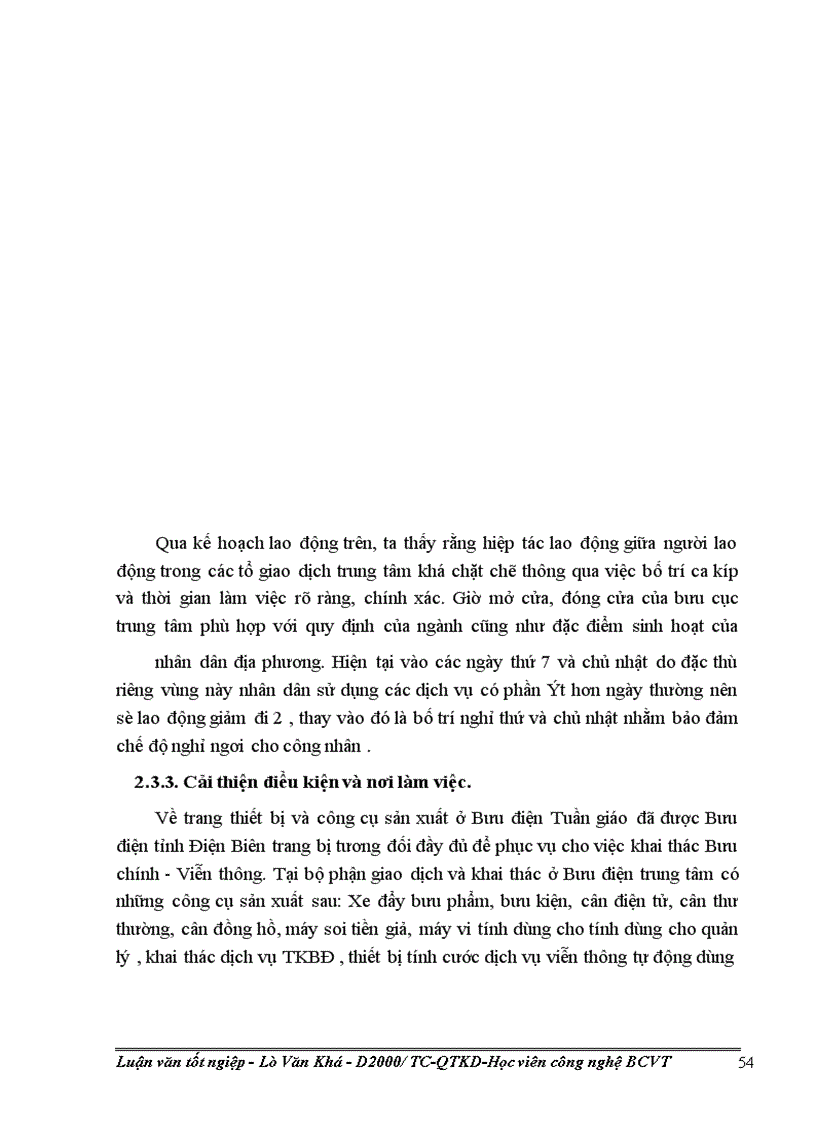image for page Các biện pháp hoàn thiện công tác tổ chức lao động tại Bưu điện huyện Tuần Giáo