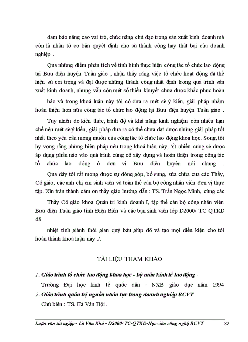 image for page Các biện pháp hoàn thiện công tác tổ chức lao động tại Bưu điện huyện Tuần Giáo