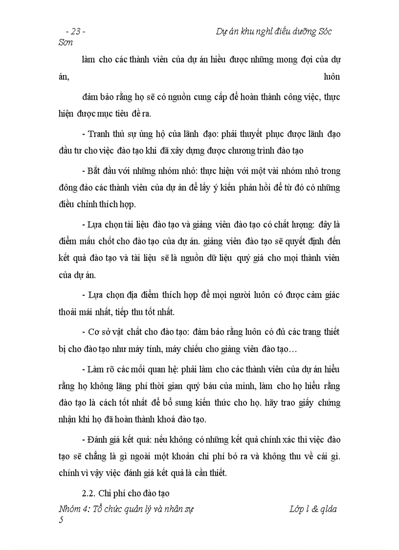 image for page Vấn đề tổ chức quản lý và nhân sự của dự án khu nghỉ điêu dưỡng sóc sơn