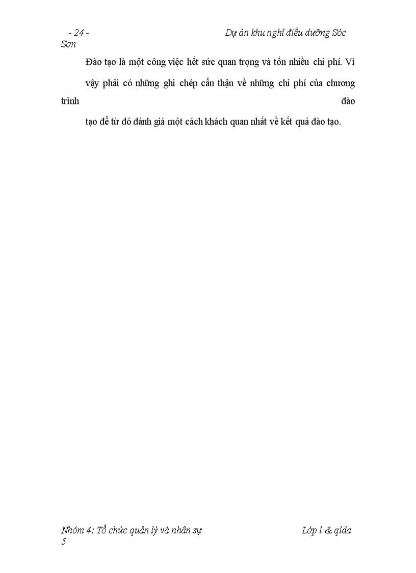 image for page Vấn đề tổ chức quản lý và nhân sự của dự án khu nghỉ điêu dưỡng sóc sơn