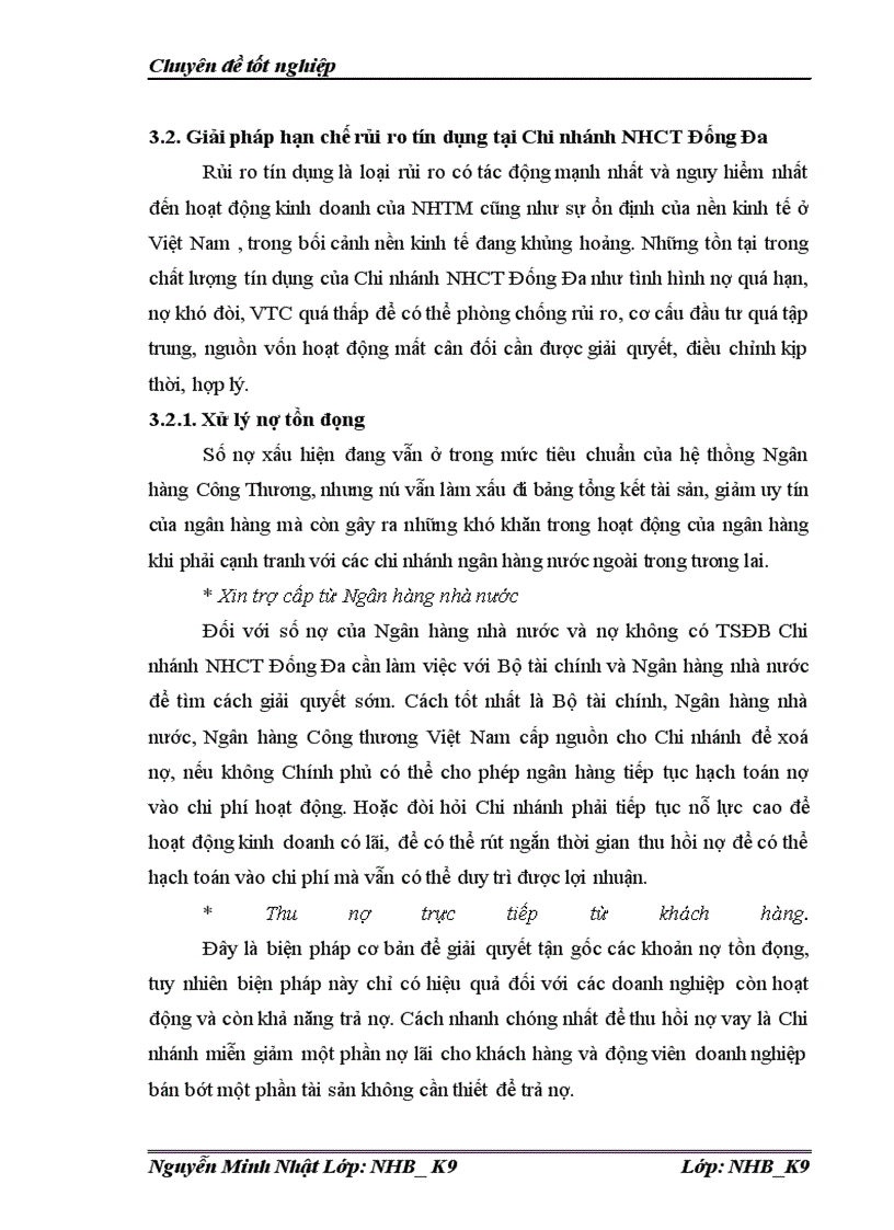 image for page Một số biện pháp nhằm hạn chế rủi ro tín dụng tại chi nhánh Ngân hàng Công thương Đống Đa