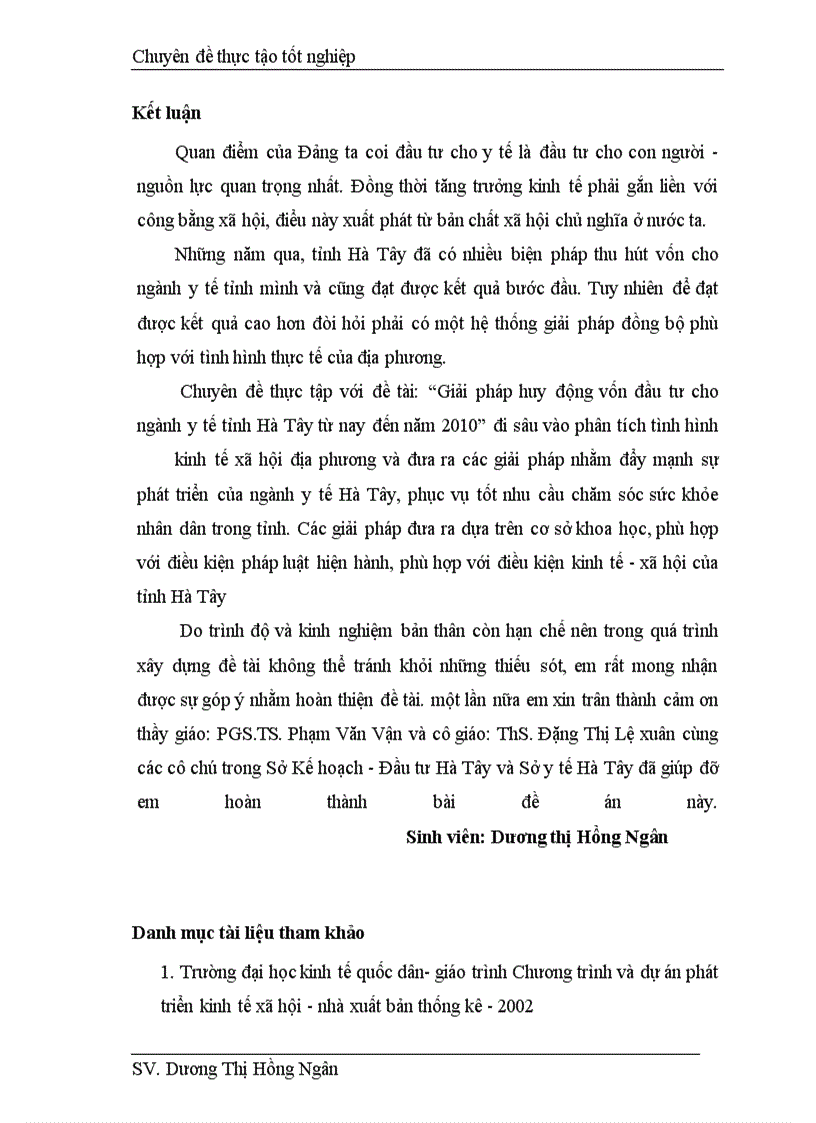 image for page Giải pháp huy động vốn đầu tư cho ngành y tế tỉnh Hà Tõy từ nay đến năm 2010