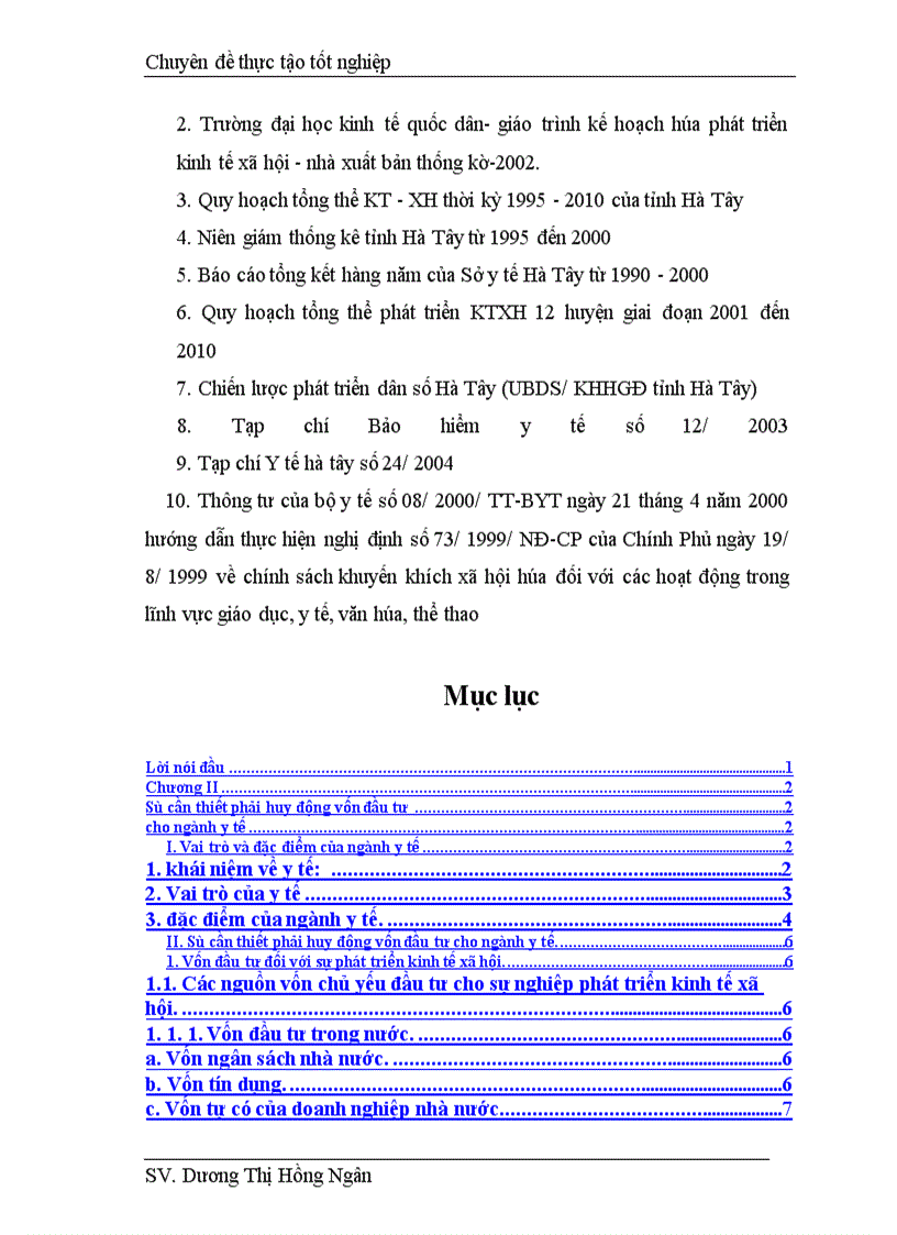 image for page Giải pháp huy động vốn đầu tư cho ngành y tế tỉnh Hà Tõy từ nay đến năm 2010