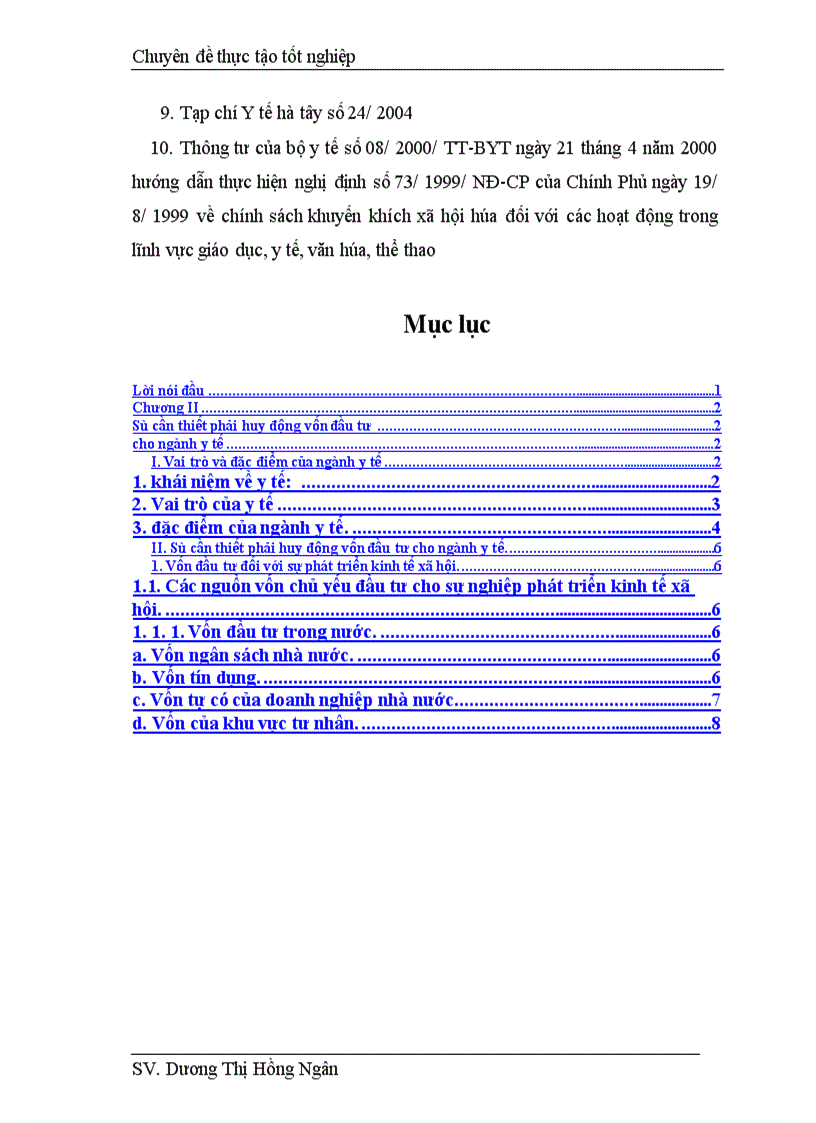 image for page Giải pháp huy động vốn đầu tư cho ngành y tế tỉnh Hà Tõy từ nay đến năm 2010