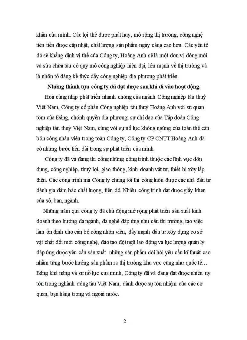 image for page Báo cáo thực tập tại Công ty CP công nghiệp tàu thuỷ Hoàng Anh