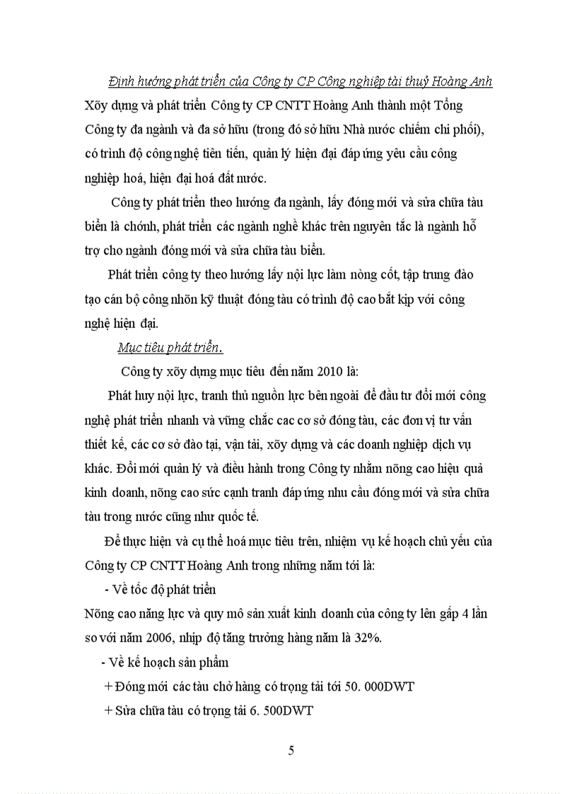 image for page Báo cáo thực tập tại Công ty CP công nghiệp tàu thuỷ Hoàng Anh