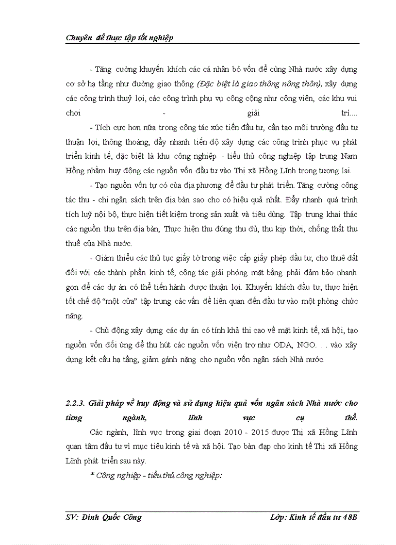 image for page Tình hình đầu tư phát triển từ nguồn vốn ngân sách nhà nước trên địa bàn Thị xã Hồng Lĩnh thời kì 2005-2015. Thực trạng và giải pháp