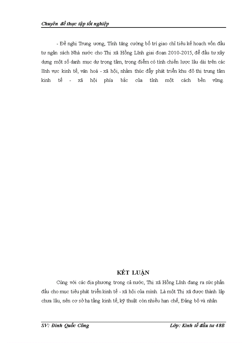 image for page Tình hình đầu tư phát triển từ nguồn vốn ngân sách nhà nước trên địa bàn Thị xã Hồng Lĩnh thời kì 2005-2015. Thực trạng và giải pháp