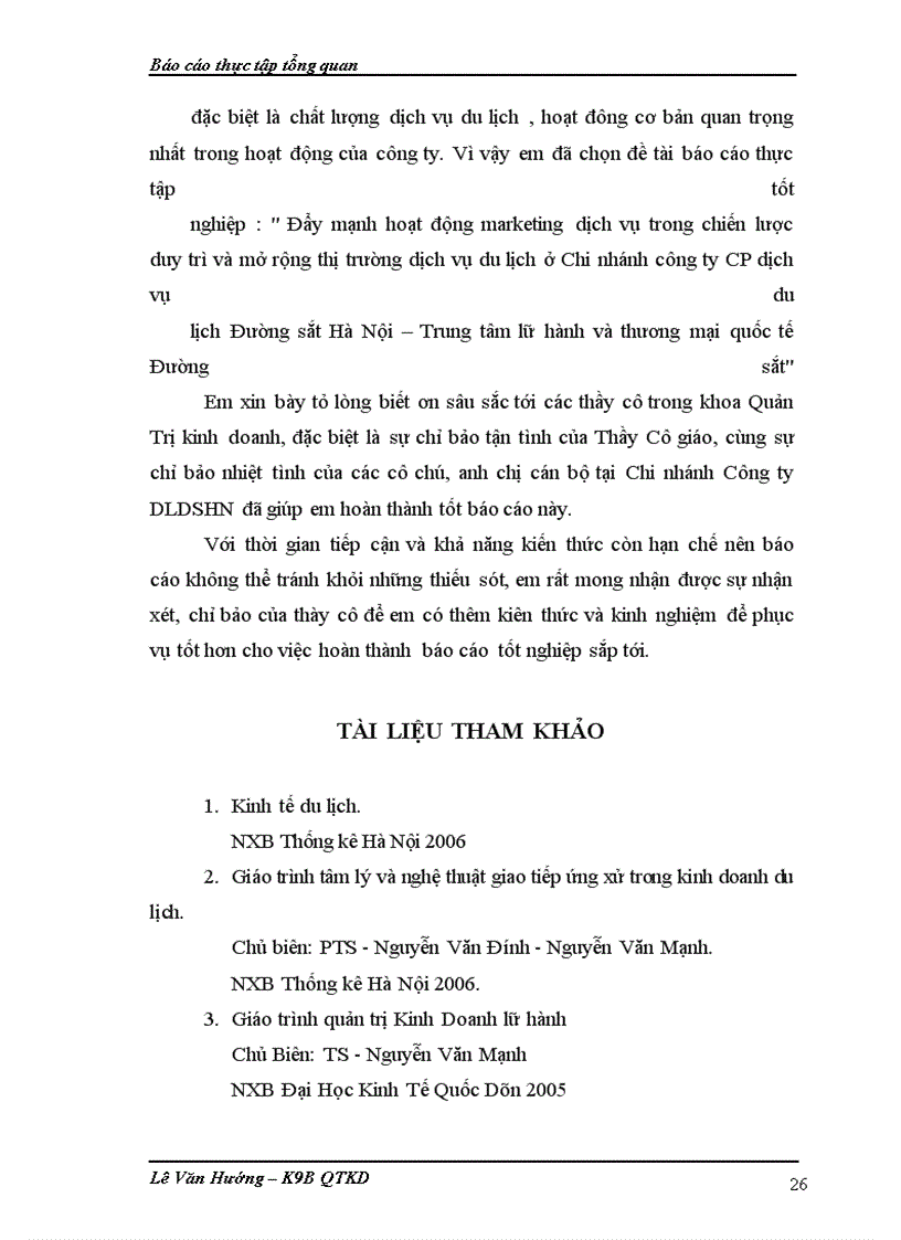 image for page Đẩy mạnh hoạt động marketing dịch vụ trong chiến lược duy trì và mở rộng thị trường dịch vụ du lịch ở Chi nhánh công ty CP dịch vụ du lịch Đường sắt Hà Nội – Trung tâm lữ hành và thương mại quốc tế Đường sắt tổng quan