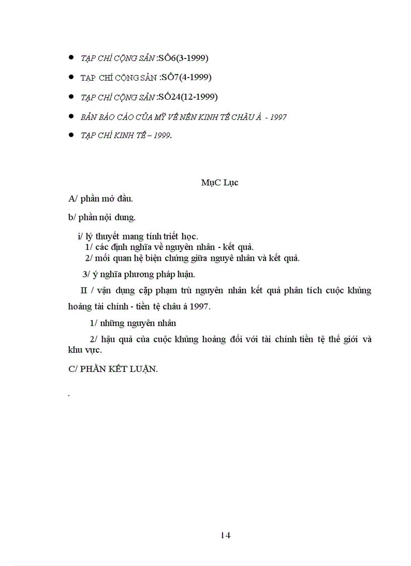 image for page Tiểu luận triết học: vận dụng cặp phạm trù nguyên nhân- hệ quả phân tích cuộc khủng hoảng kinh tế châu á 1997.