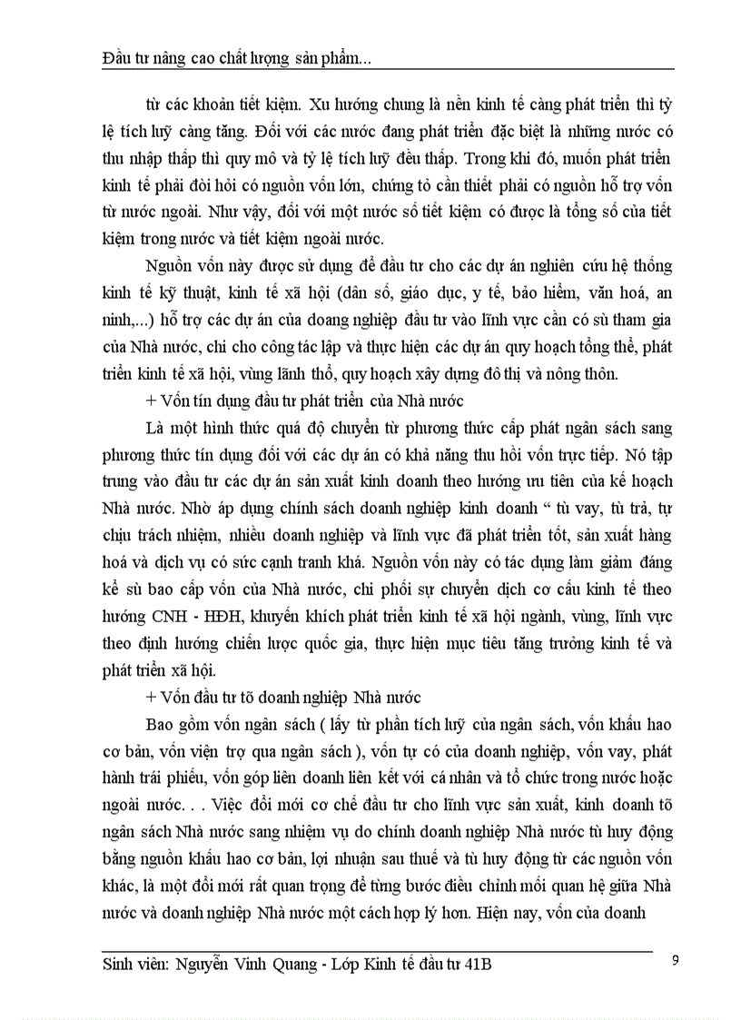 image for page Thực trạng đầu tư nâng cao chất lượng sản phẩm của Công Ty nhựa