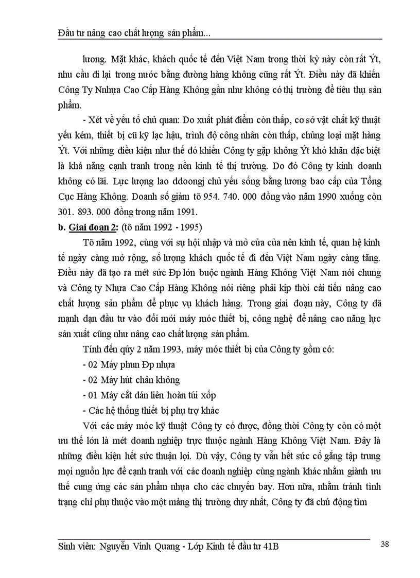 image for page Thực trạng đầu tư nâng cao chất lượng sản phẩm của Công Ty nhựa