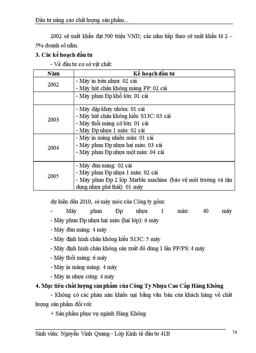 image for page Thực trạng đầu tư nâng cao chất lượng sản phẩm của Công Ty nhựa