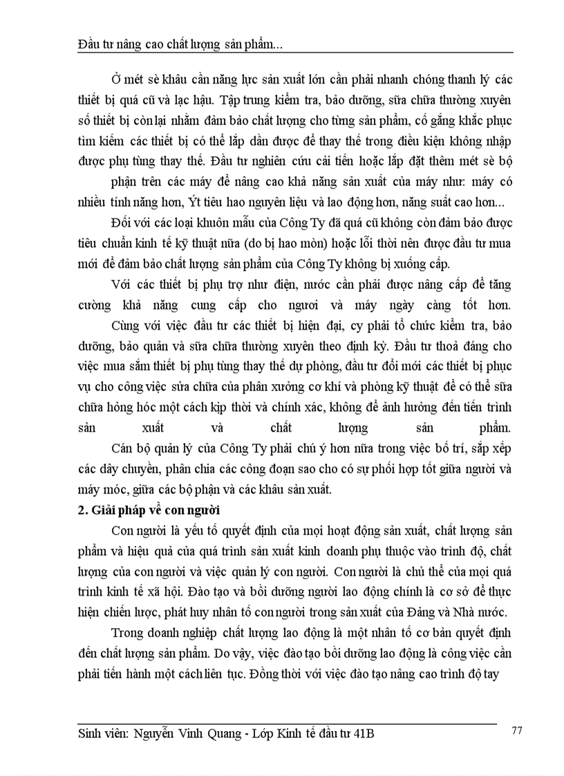 image for page Thực trạng đầu tư nâng cao chất lượng sản phẩm của Công Ty nhựa