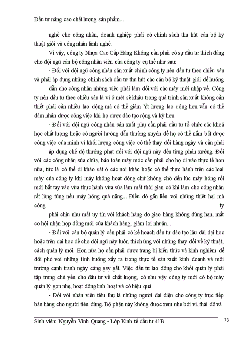 image for page Thực trạng đầu tư nâng cao chất lượng sản phẩm của Công Ty nhựa