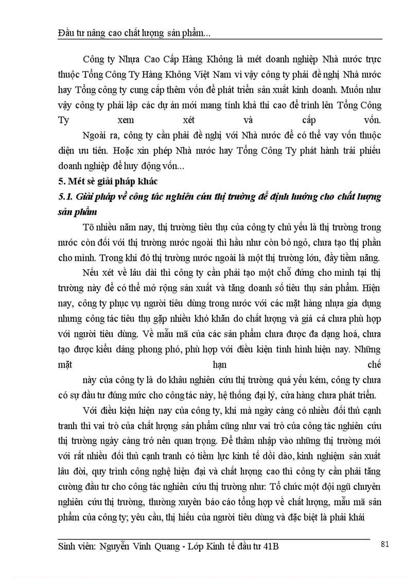 image for page Thực trạng đầu tư nâng cao chất lượng sản phẩm của Công Ty nhựa