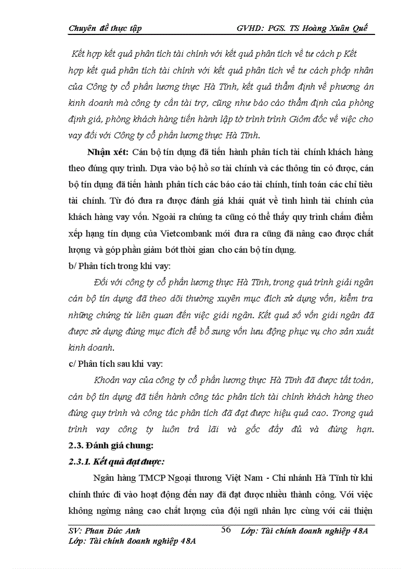 image for page Hoàn thiện phân tích tài chính doanh nghiệp trong hoạt động cho vay tại Ngân hàng TMCP Ngoại thương Việt Nam – Vietcombank chi nhánh Hà Tĩnh