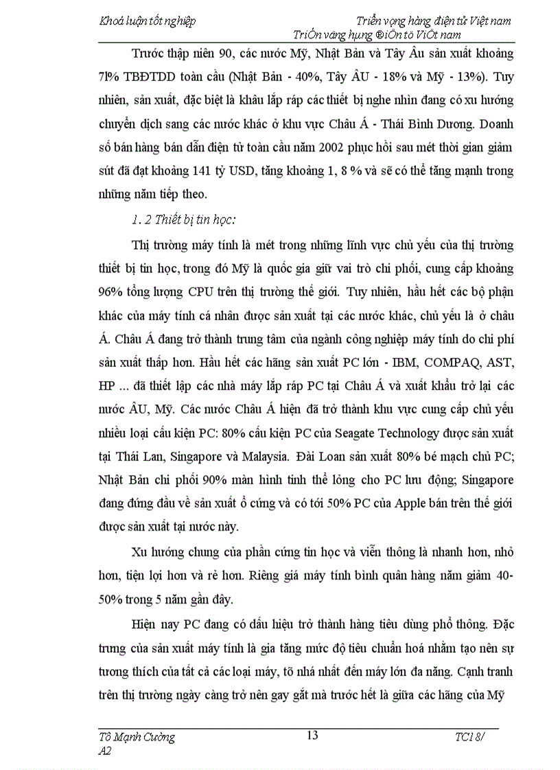 image for page Một số giải pháp chủ yếu nhằm phát triển hàng điện tử Việt nam