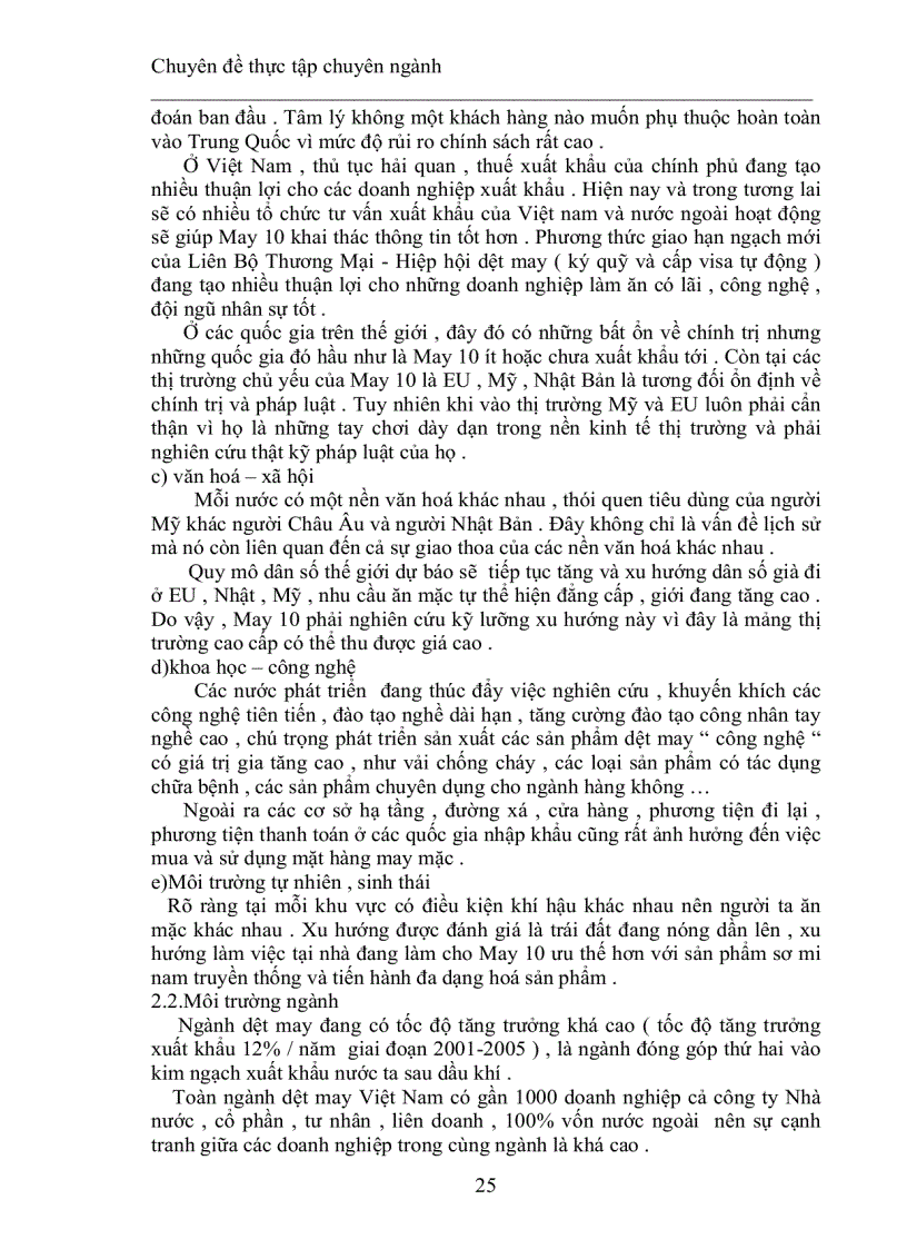 image for page Hoàn thiện chiến lược xuất khẩu của công ty cổ phần may 10 trong giai đoạn 2006 - 2010