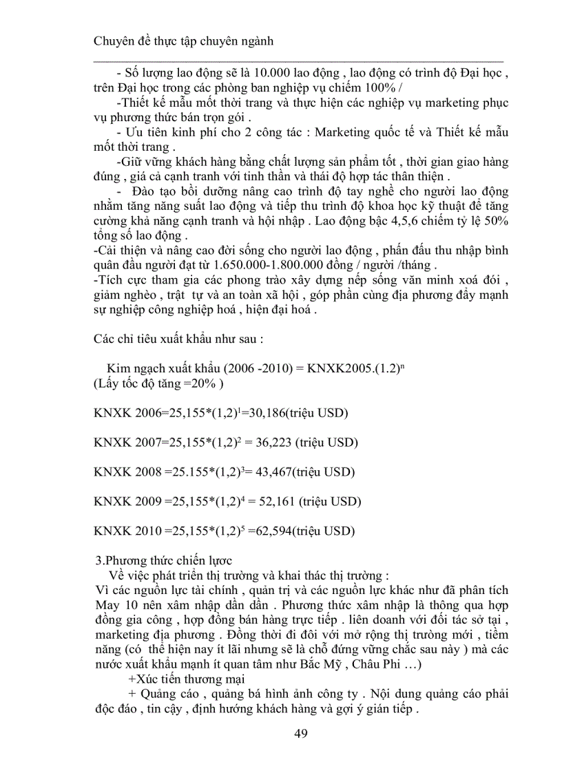 image for page Hoàn thiện chiến lược xuất khẩu của công ty cổ phần may 10 trong giai đoạn 2006 - 2010