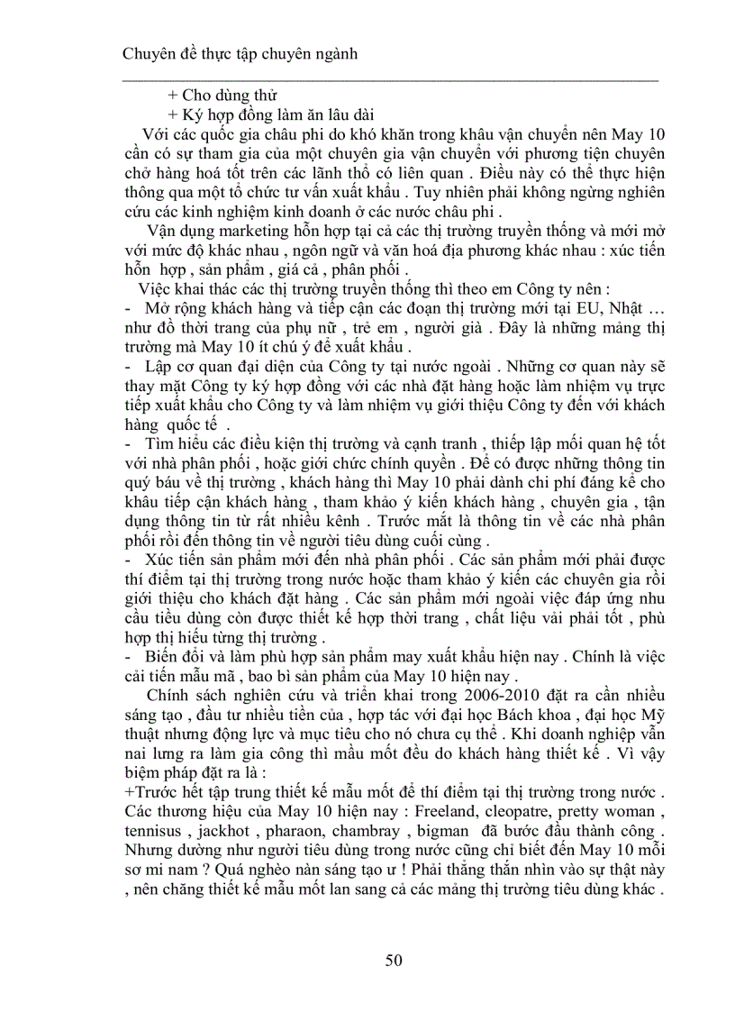 image for page Hoàn thiện chiến lược xuất khẩu của công ty cổ phần may 10 trong giai đoạn 2006 - 2010