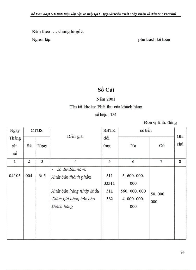 image for page Kế toán hoạt NK linh kiện lắp ráp xe máy tại C. ty phát triển xuất nhập khẩu và đầu tư ( VieXim)