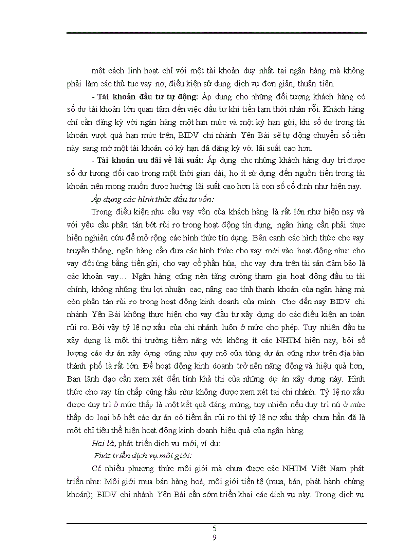 image for page Phát triển sản phẩm dịch vụ ngân hàng tại BIDV chi nhánh Yên Bái.