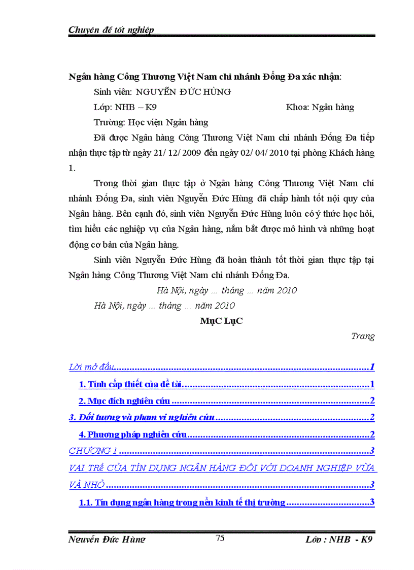 image for page Giải pháp tín dụng cho doanh nghiệp vừa và nhỏ của ngân hàng Công thương Đống Đa