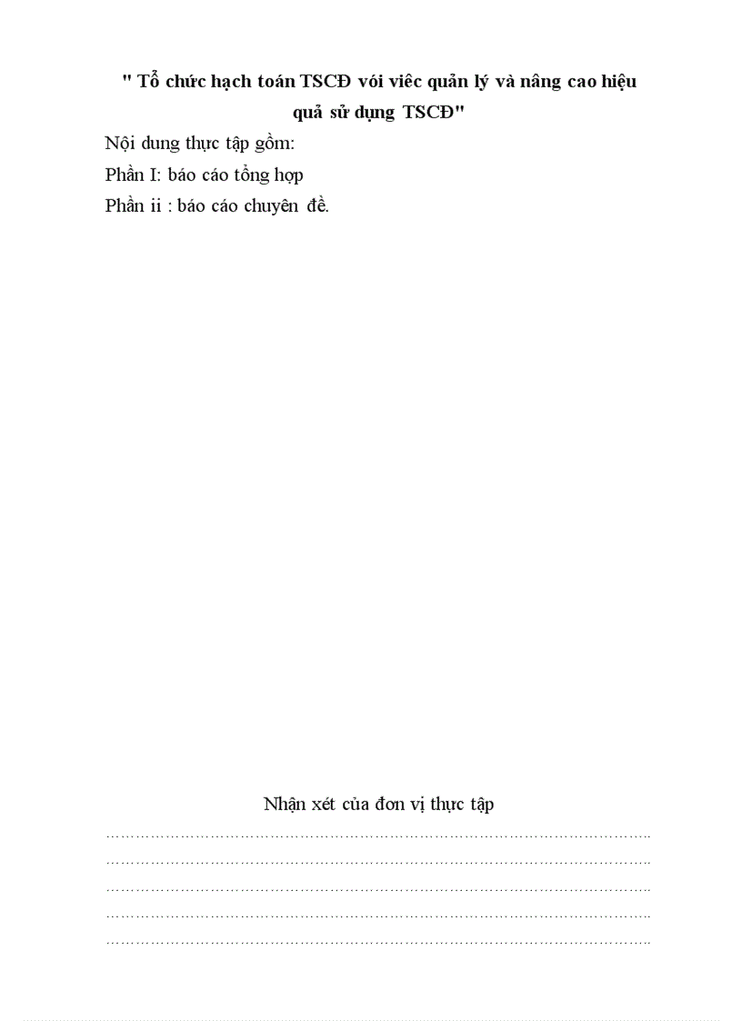 image for page Tổ chức hạch toán TSCĐ vói viêc quản lý và nâng cao hiệu quả sử dụng TSCĐ