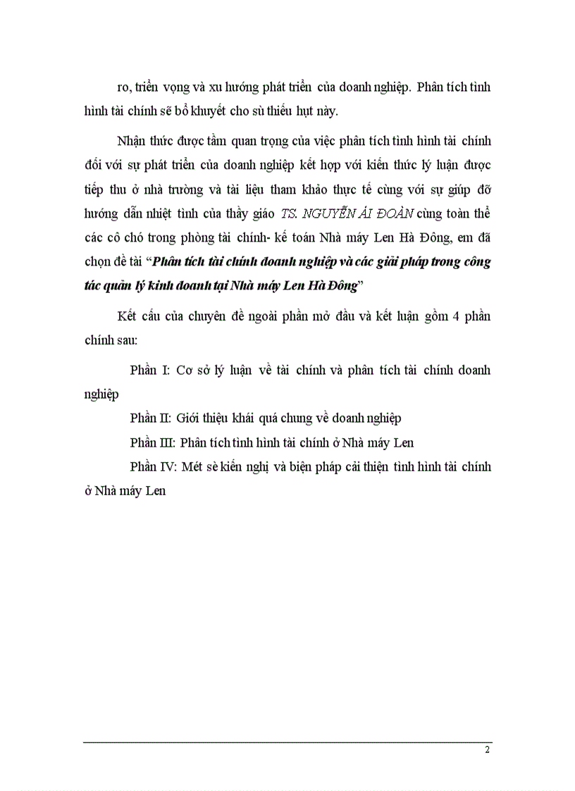 image for page Phân tích tài chính doanh nghiệp và các giải pháp trong công tác quản lý kinh doanh tại Nhà máy Len Hà Đông