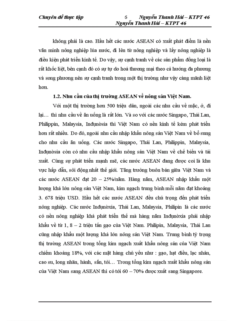 image for page Thực trạng và giải pháp đẩy mạnh xuất khẩu nông sản của công ty TNHH NN một thành viên XNK và đầu tư Hà Nội – UNIMEX HANOI sang thị trường ASEAN