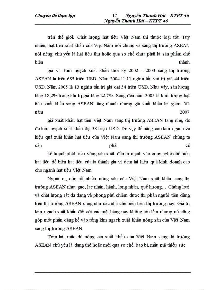 image for page Thực trạng và giải pháp đẩy mạnh xuất khẩu nông sản của công ty TNHH NN một thành viên XNK và đầu tư Hà Nội – UNIMEX HANOI sang thị trường ASEAN