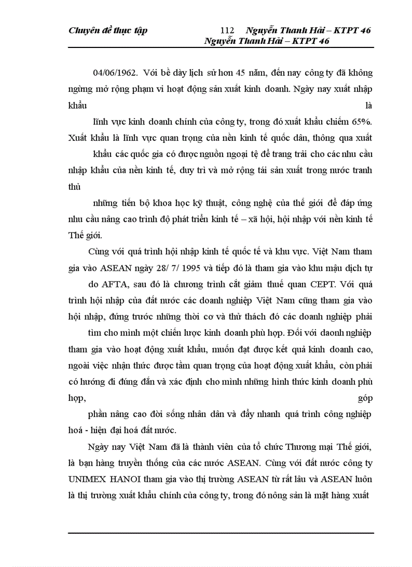 image for page Thực trạng và giải pháp đẩy mạnh xuất khẩu nông sản của công ty TNHH NN một thành viên XNK và đầu tư Hà Nội – UNIMEX HANOI sang thị trường ASEAN