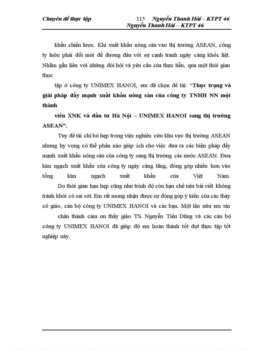 image for page Thực trạng và giải pháp đẩy mạnh xuất khẩu nông sản của công ty TNHH NN một thành viên XNK và đầu tư Hà Nội – UNIMEX HANOI sang thị trường ASEAN