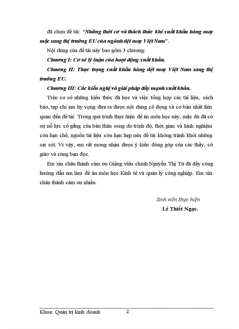 image for page Những thời cơ và thách thức khi xuất khẩu hàng may mặc sang thị trường EU của ngành dệt may Việt Nam