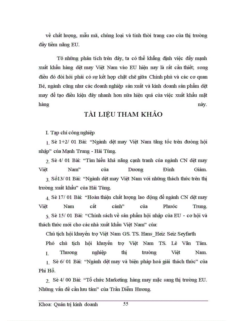 image for page Những thời cơ và thách thức khi xuất khẩu hàng may mặc sang thị trường EU của ngành dệt may Việt Nam