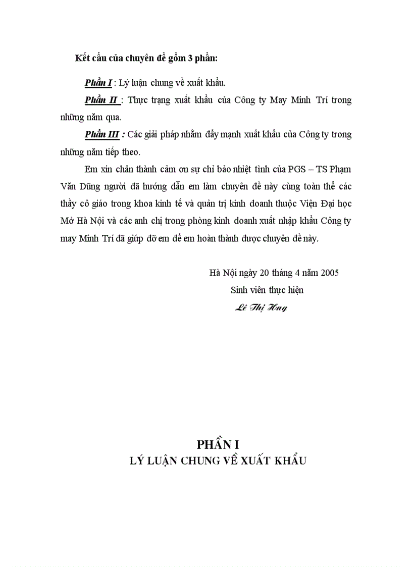 image for page Xuất khẩu ở Công ty May Minh Trí, thực trạng và giải pháp