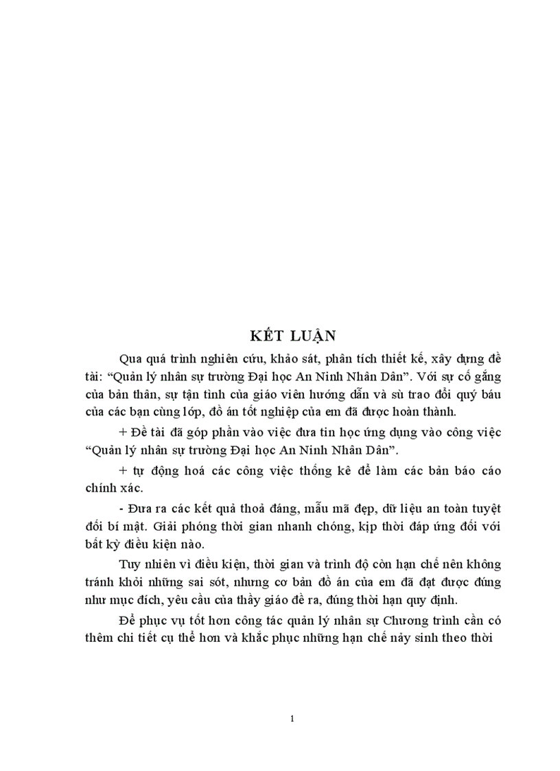 image for page Hệ chương trình quản lý nhân sự trường Đại học An Ninh Nhân Dân