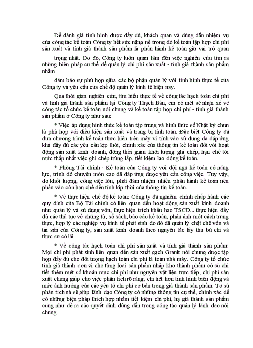 image for page Tập hợp chi phí sản xuất và tính giá thành sản phẩm gạch Granit tại Công ty Thạch Bàn.