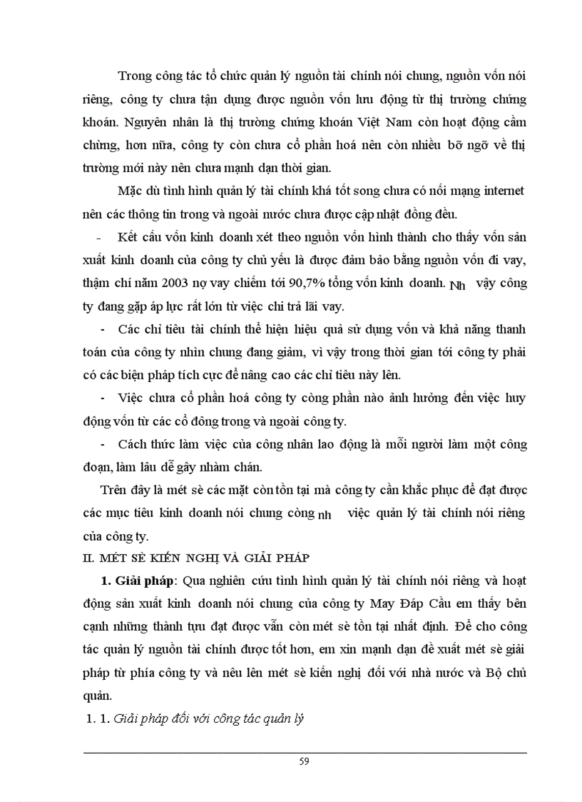 image for page Phân tích thực trạng quản lý và sử dụng nguồn tài chính tại công ty May Đáp Cầu