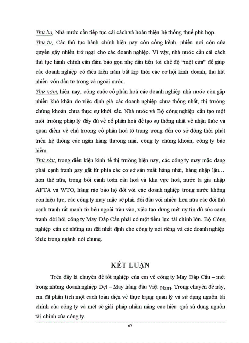 image for page Phân tích thực trạng quản lý và sử dụng nguồn tài chính tại công ty May Đáp Cầu