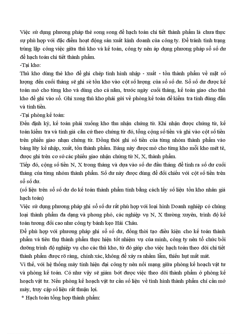 image for page Thực trạng hạch toán thành phẩm và tiêu thụ thành phẩm tại công ty bánh kẹo Hải Châu