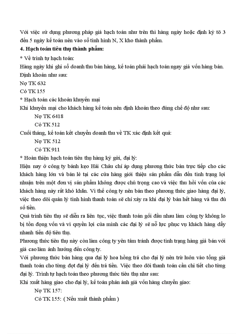 image for page Thực trạng hạch toán thành phẩm và tiêu thụ thành phẩm tại công ty bánh kẹo Hải Châu