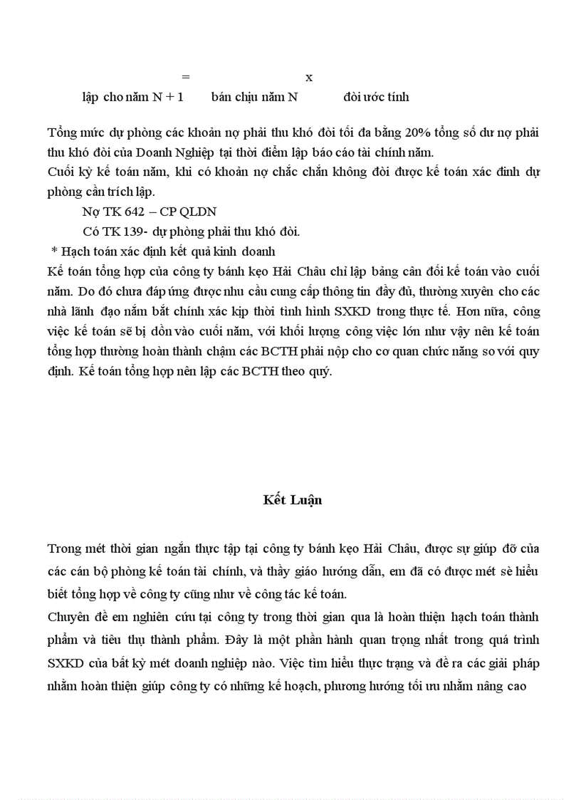 image for page Thực trạng hạch toán thành phẩm và tiêu thụ thành phẩm tại công ty bánh kẹo Hải Châu