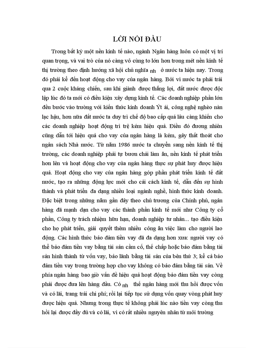 image for page Nâng cao hiệu quả hoạt động bảo đảm tiền vay bằng tài sản cầm cố, thế chấp tại Sở giao dịch I - Ngân hàng công thương Việt Nam