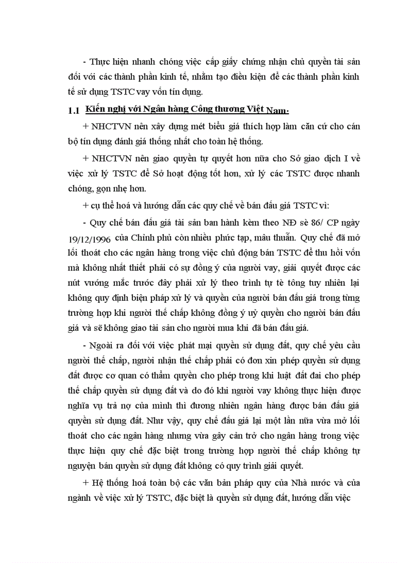 image for page Nâng cao hiệu quả hoạt động bảo đảm tiền vay bằng tài sản cầm cố, thế chấp tại Sở giao dịch I - Ngân hàng công thương Việt Nam