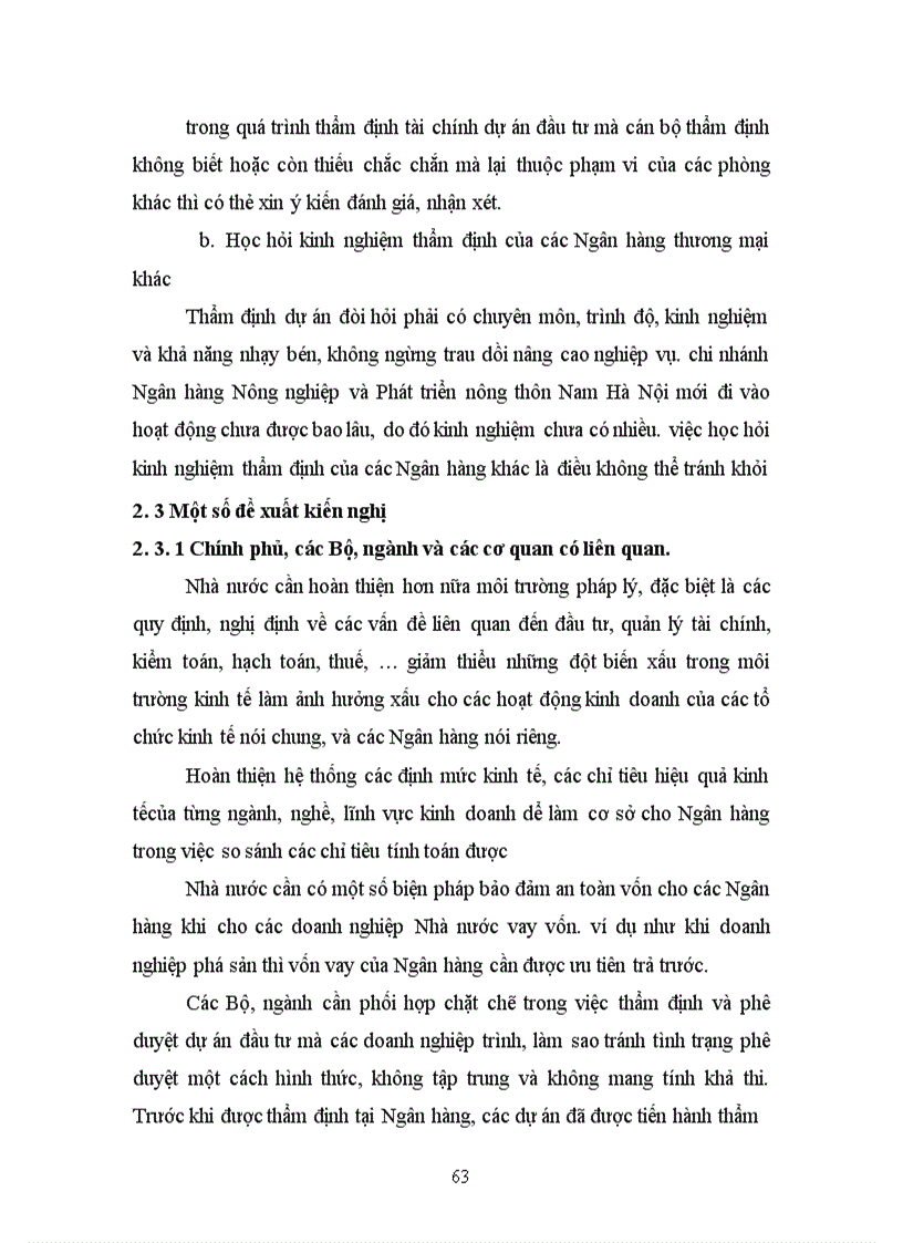 image for page Hoạt động thẩm định và giải pháp nâng cao hiệu quả thẩm định tại Chi nhánh Ngân hàng Nông nghiệp và Phát triển nông thôn Nam Hà Nội