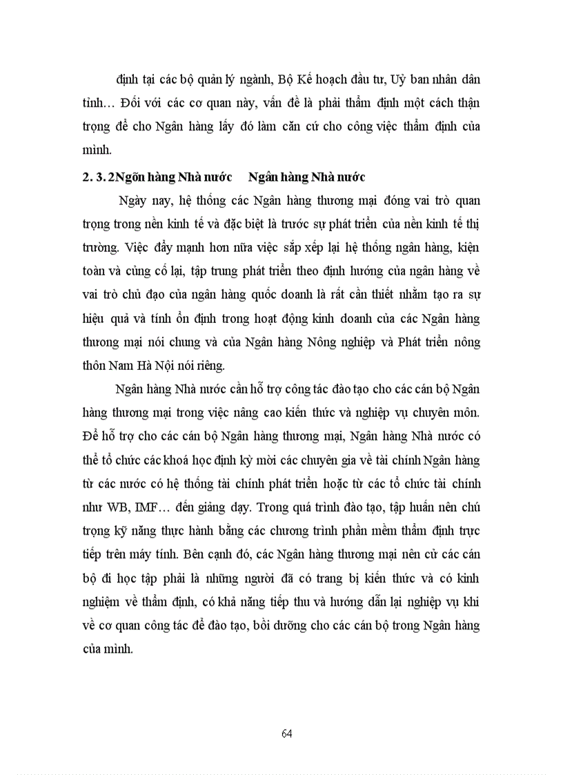 image for page Hoạt động thẩm định và giải pháp nâng cao hiệu quả thẩm định tại Chi nhánh Ngân hàng Nông nghiệp và Phát triển nông thôn Nam Hà Nội