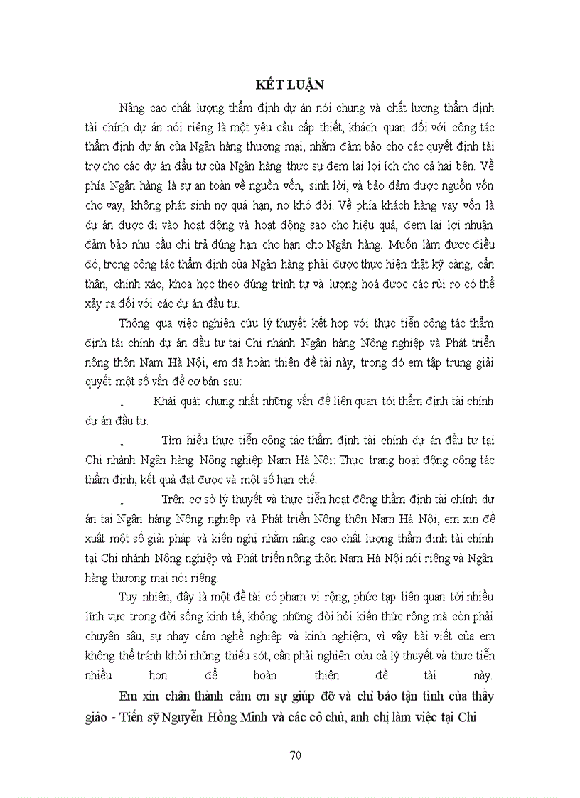 image for page Hoạt động thẩm định và giải pháp nâng cao hiệu quả thẩm định tại Chi nhánh Ngân hàng Nông nghiệp và Phát triển nông thôn Nam Hà Nội