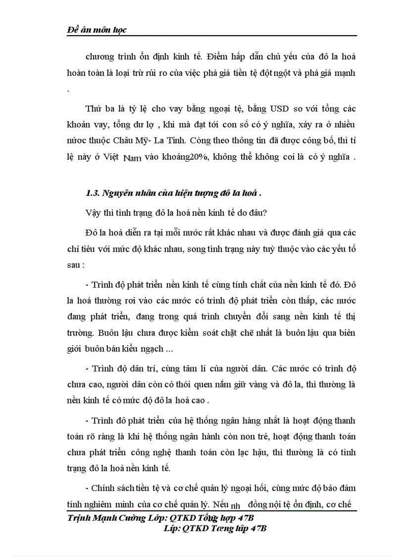 image for page Ảnh hưởng của tình trạng đô la hoá đối với nền kinh tế Việt Nam, nguyên nhân và giải pháp khắc phục